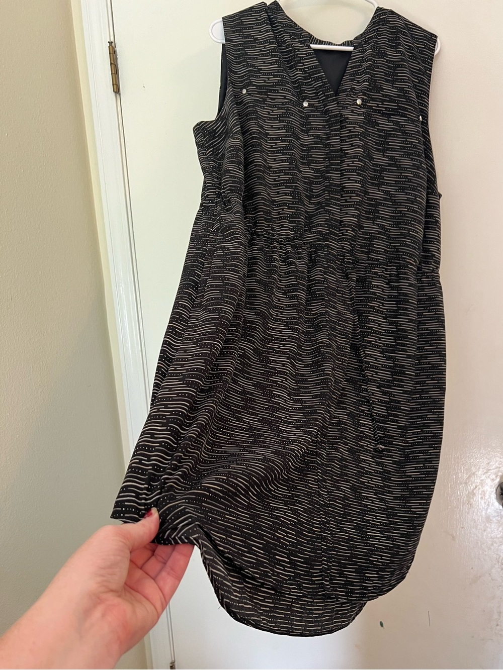 Apt. 9 Black & White Striped-Accent Blouse